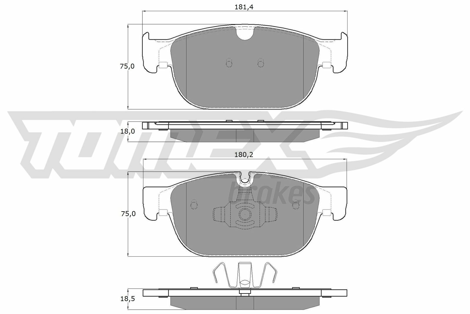 Sada brzdových destiček, kotoučová brzda TOMEX Brakes